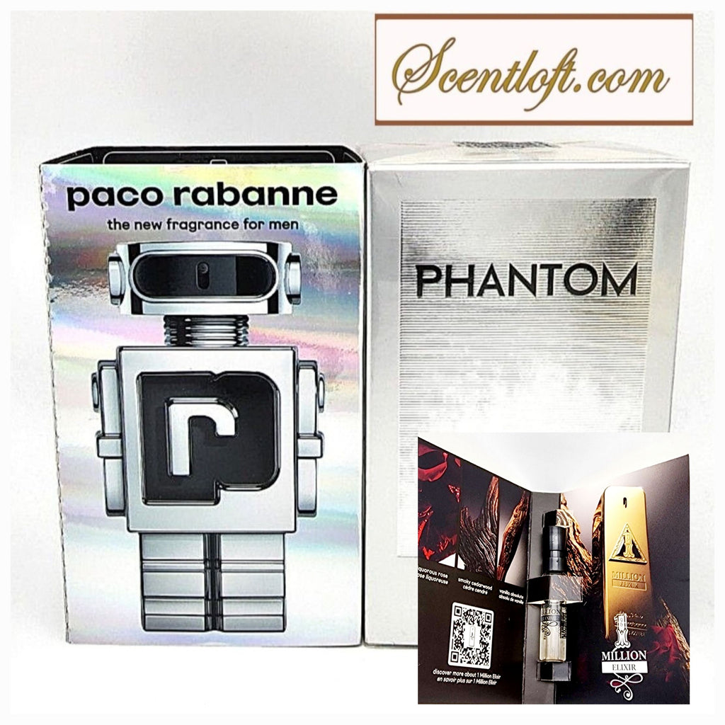 PACO RABANNE Phantom EDT 100ml + Free 1 Million Elixir Sample Spray*