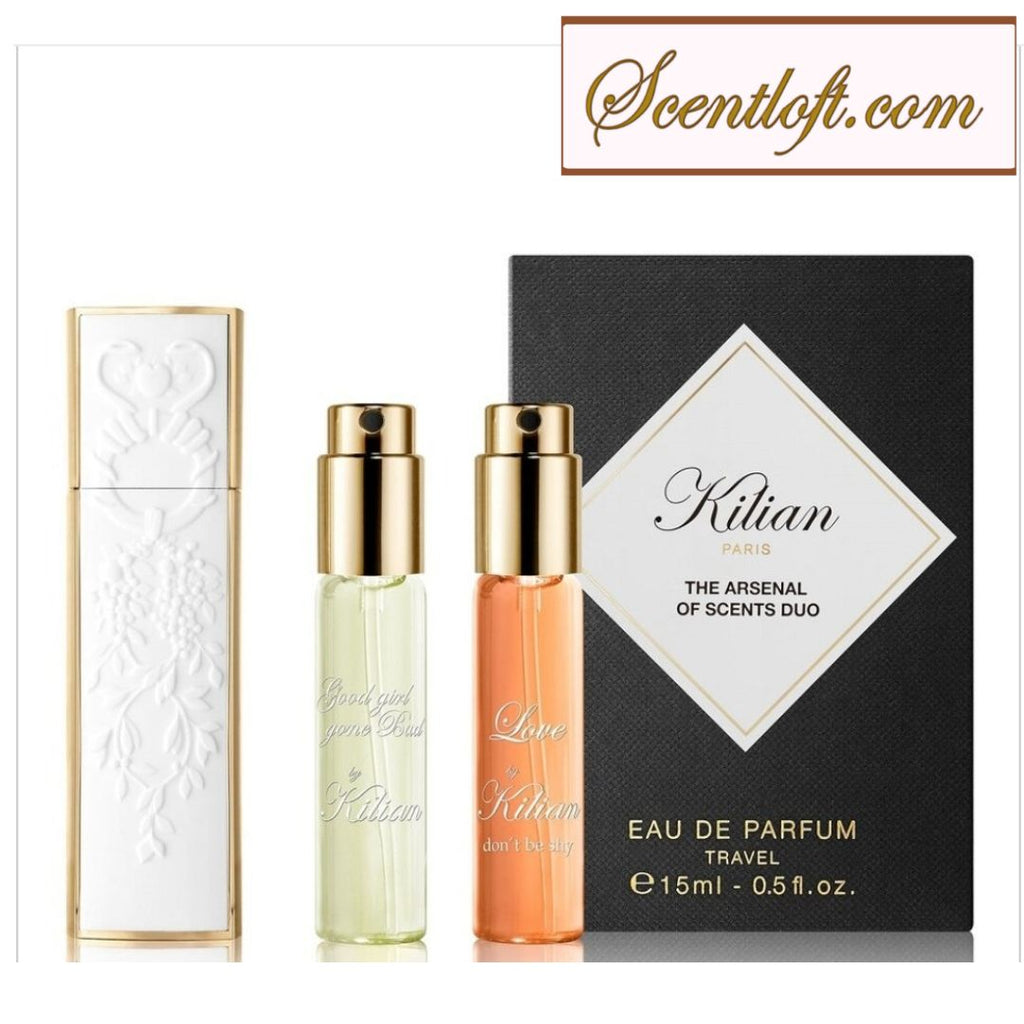 KILIAN Duo Travel Set with White Case (Love Don't Be Shy & Good Girl Gone Bad EDP) *