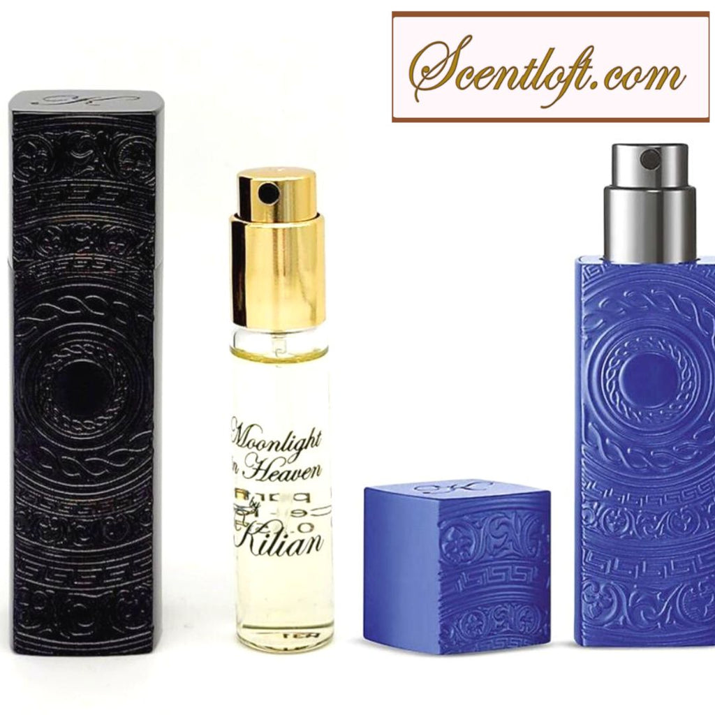 KILIAN Moonlight in Heaven 7.5ml with Optional Blue Travel Atomizer in Blue Case