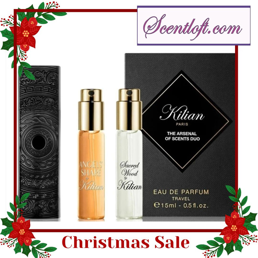 KILIAN Arsenal of Scents:  Woodsy Duo Travel Set (Angels' Share & Sacred Wood EDP) *