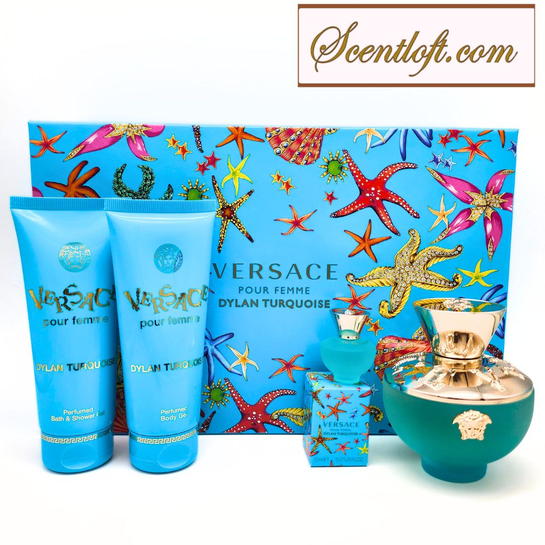 VERSACE Dylan Turquoise EDT 100ml 4-piece Gift Set (latest packaging)*