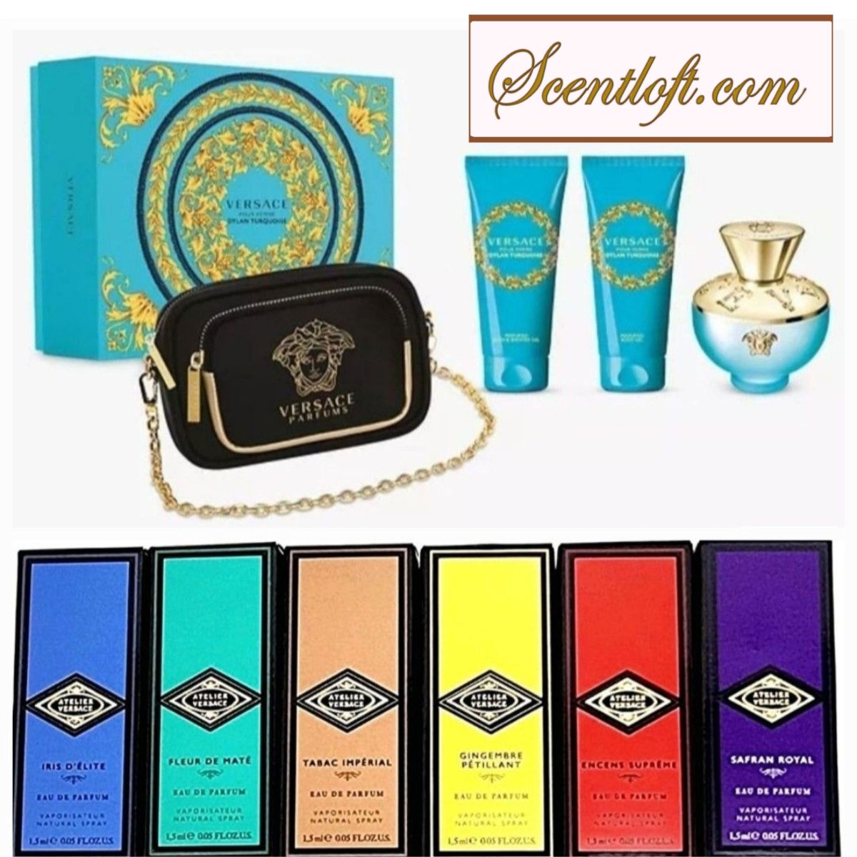 VERSACE Dylan Turquoise EDT 100ml 4 -piece Gift Set *
