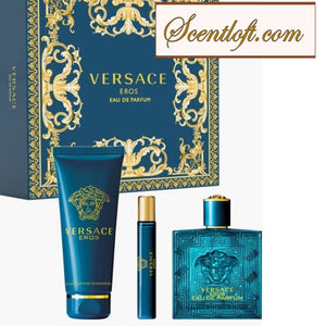 VERSACE Eros EDP 3-piece Gift Set + Free Atelier Versace Spray