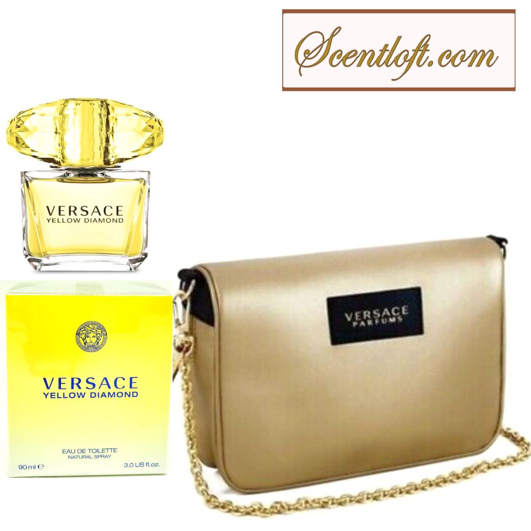 VERSACE Yellow Diamond EDT 90ml +free clutch with detachable chain